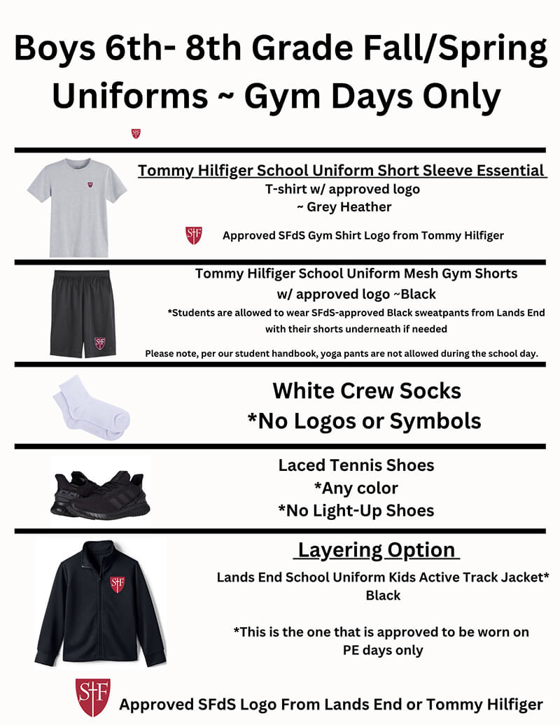 Boys Fall & Spring GYM Uniform