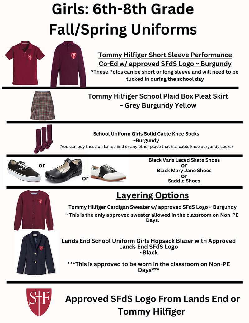 Girls Fall And Spring Uniform